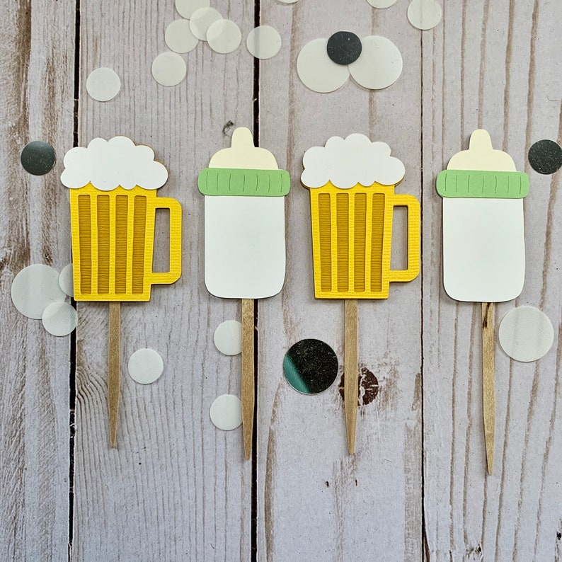 Baby Brewing Cupcake Toppers Baby Shower Party Decorations Boy Baby