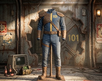 Inspiré par la combinaison de l'Abri 101 | Déguisement Cosplay Fallout Vault Dweller
