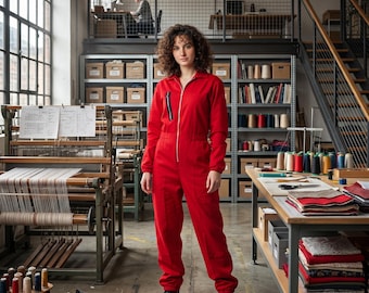 Inspiré par Money Heist Saison 6 - Combinaison femme | Déguisement cosplay rouge pour femme