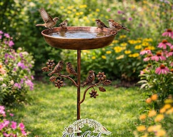 Garden Bird Bath Outdoor Metal Bird Bath Stand Decorative Bird Feeder Water Bowl Yard Lawn Ornament