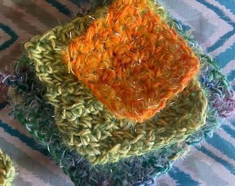 Estropajos para platos. Lavables y reutilizables. 3 tamaños en el set. Combínalos como quieras. Cero residuos.