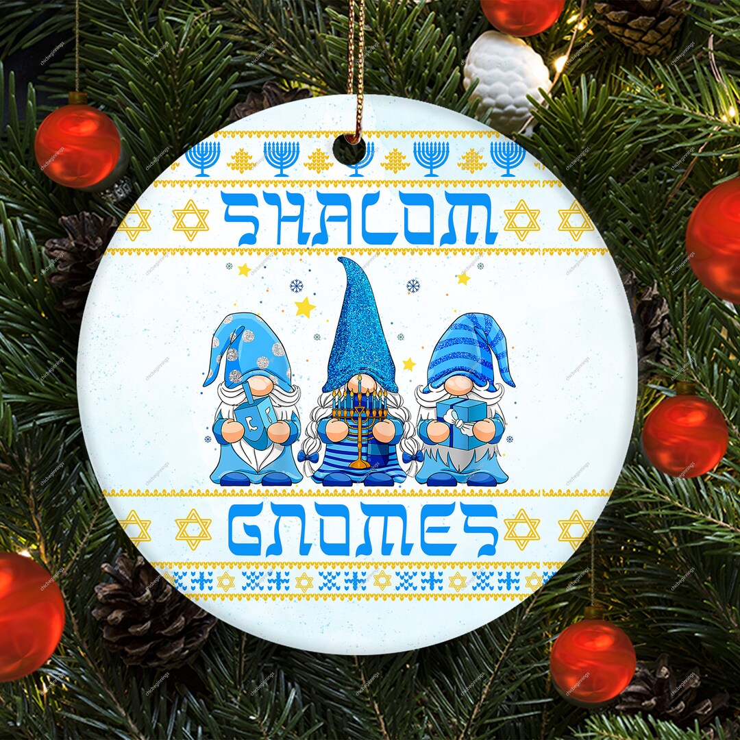 Happy Hanukkah Shalom Gnomes Menorah Hanukkah Hanukkah Etsy