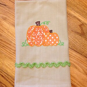 Fall Seasonal kitchen towel / tea towel with Pumpkins