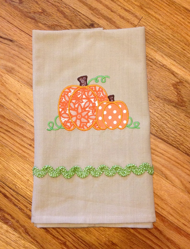 Fall Seasonal Kitchen Towel / Tea Towel With Pumpkins Etsy