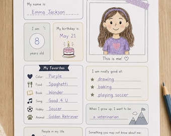 Kids About Me Worksheet | First Day School Printable Activity (PDF)