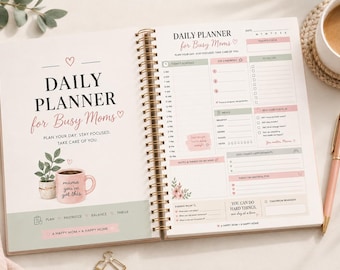 Daily Planner for Busy Moms: ADHD Friendly Schedule, Priority List (Digital Download)