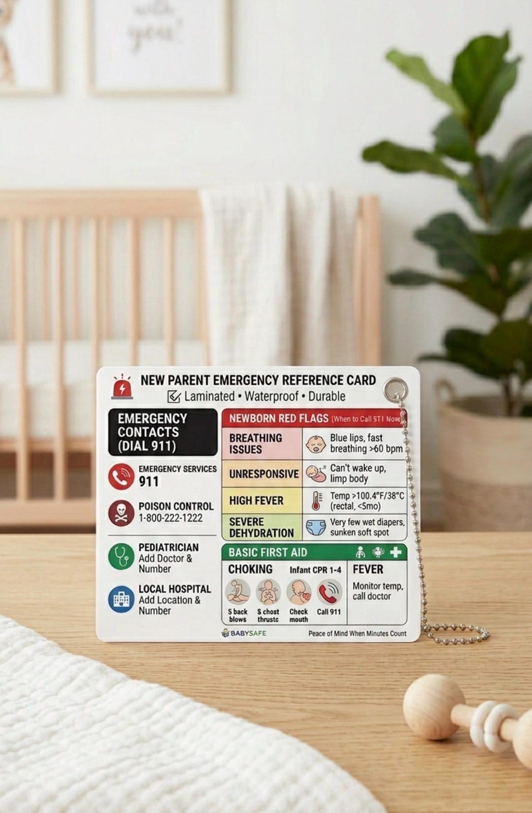 New Dad Emergency Reference Card | Baby Cries, 5 S's Soothing, Safe ...