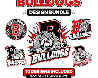 Bulldog SVG-bundel, Georgia Bulldogs mascotte clipart, Game Day shirt design (digitale download)