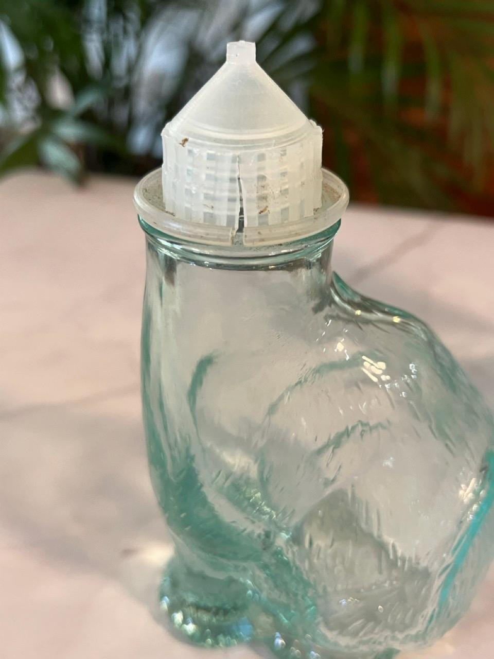 Vetreria Etrusca Glass Cat Bottles Set of 2 | MCM Italian | Aqua