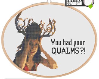Widow Bay Kreuzstichmuster | "Du hattest Deine QUALMS?!" Patricia Zitat (PDF Download)