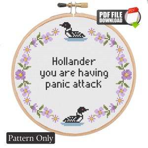 Hollander Panic Attack Cross Stitch Pattern | Ilya Rozanov Quote (PDF Download)