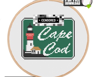 Widow Bay Kreuzstichmuster | „F**k Cape Cod“ Tom Loftis Zitat (PDF-Download)