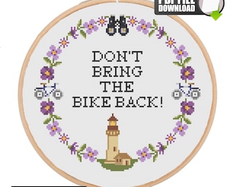 Widow Bay Kreuzstichmuster | “Bringen Sie das Motorrad nicht mit” Tom Loftis Zitat (PDF Download)