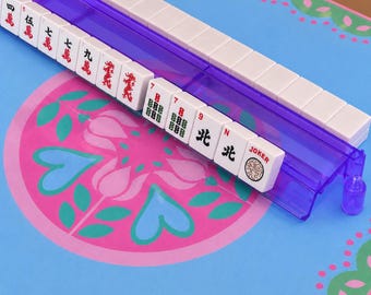 Mahjong Pusher and Rack Set of 18 Inch Purple Acrylic, Best Selling Mahjong Rulers, a gift for Mahjong Enthusiasts, father's day gift