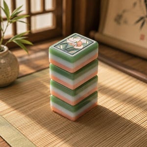 Jade Lotus American Mahjong Set, Retro Botanical Mahjong Tiles, Vintage Game Night Gift, gift for mahjong lover image 6