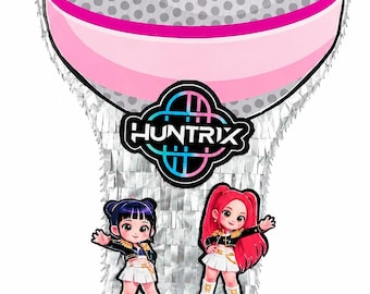Handgemaakte gepersonaliseerde K-Pop microfoonpiñata | Muziekthema verjaardagspiñata | Kinderfeestdecoratie | Piñata op maat