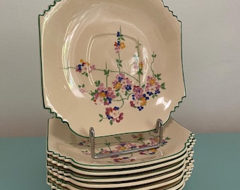Art Deco set of 8 cake plates