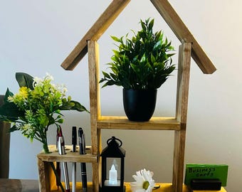 Handmade office or home decoration, pen/pencil holder and business cards