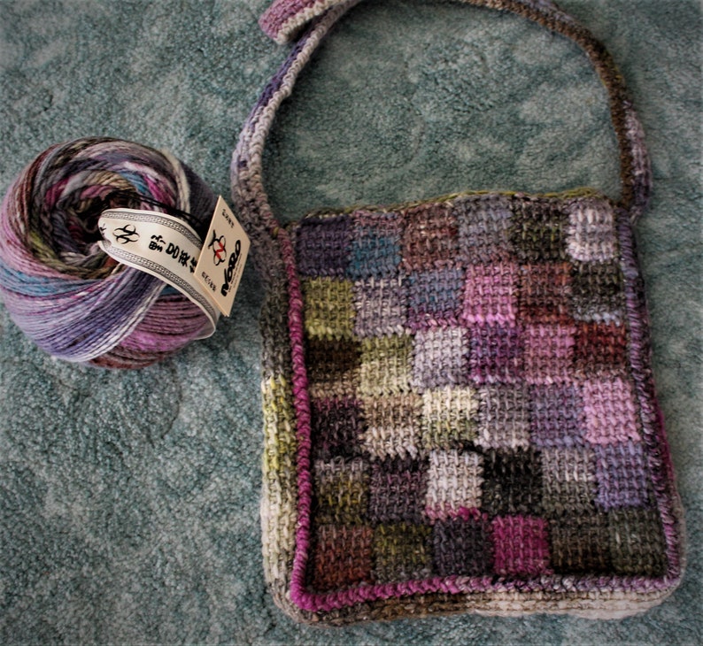 Crochet Pattern Entrelac Shoulder Bag Etsy