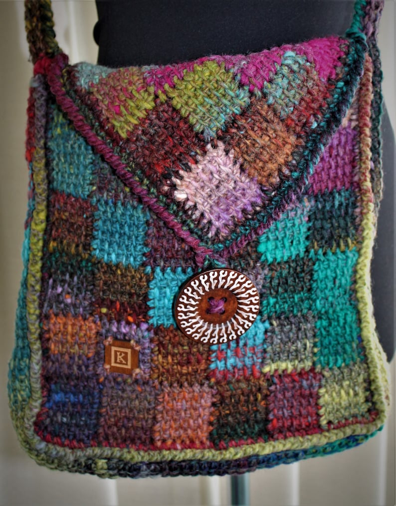 Crochet Pattern Entrelac Shoulder Bag Etsy