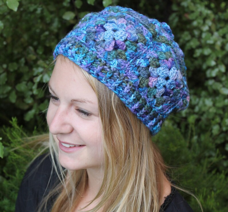 Crochet Pattern for a Granny Square Beanie Etsy