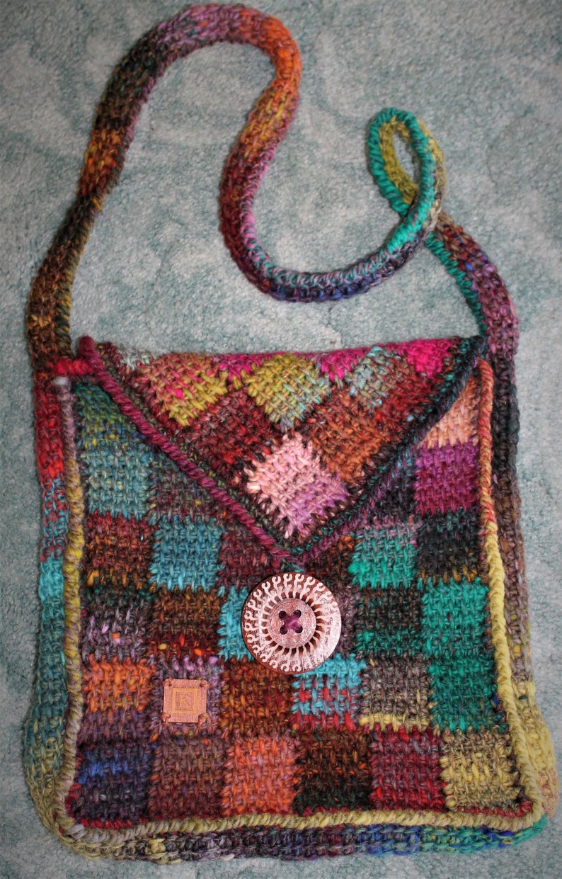 Crochet Pattern Entrelac Shoulder Bag Etsy