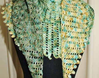 Crochet Pattern - Curling Fronds Shawl.