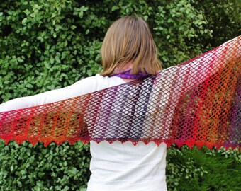 Crochet Pattern - Rainbow Wing Shawl
