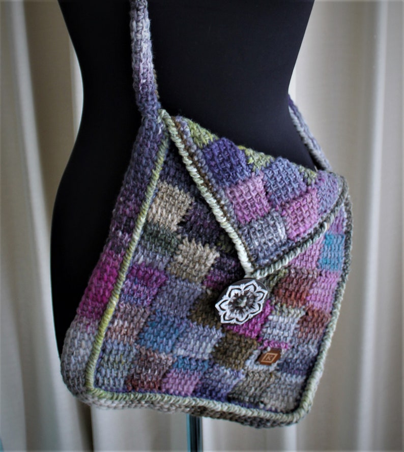 Crochet Pattern Entrelac Shoulder Bag Etsy
