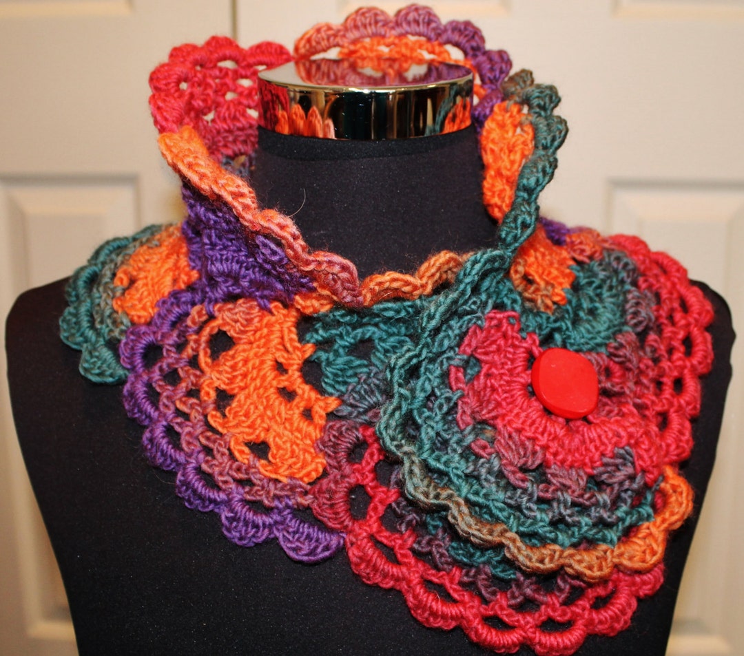 Crochet Pattern - Lacy Collar & Scarf - Etsy