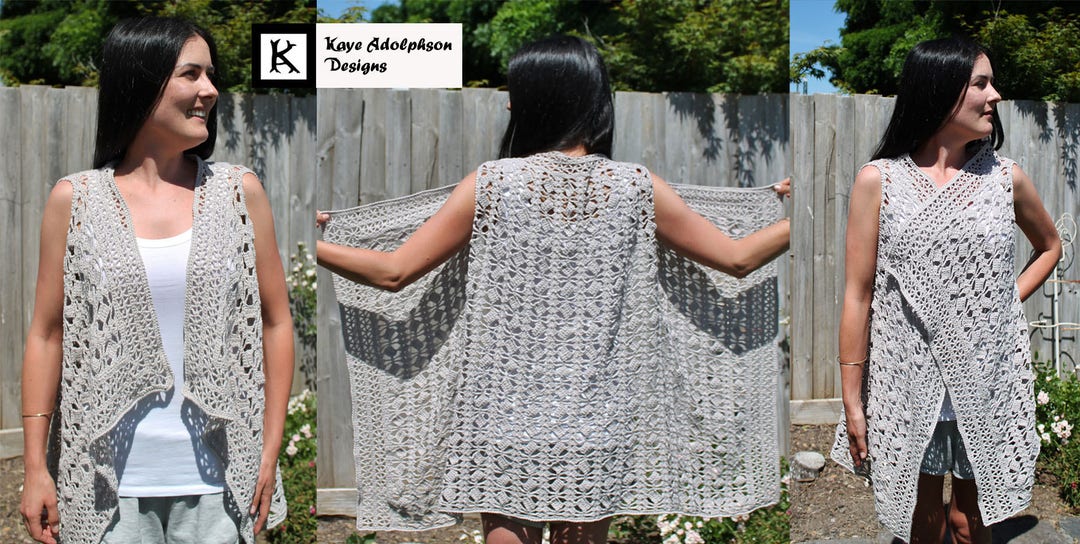 Crochet Pattern Cascade Vest. - Etsy