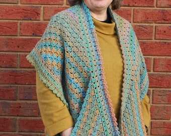 Crochet Pattern - Corner 2 corner pocket shawl.