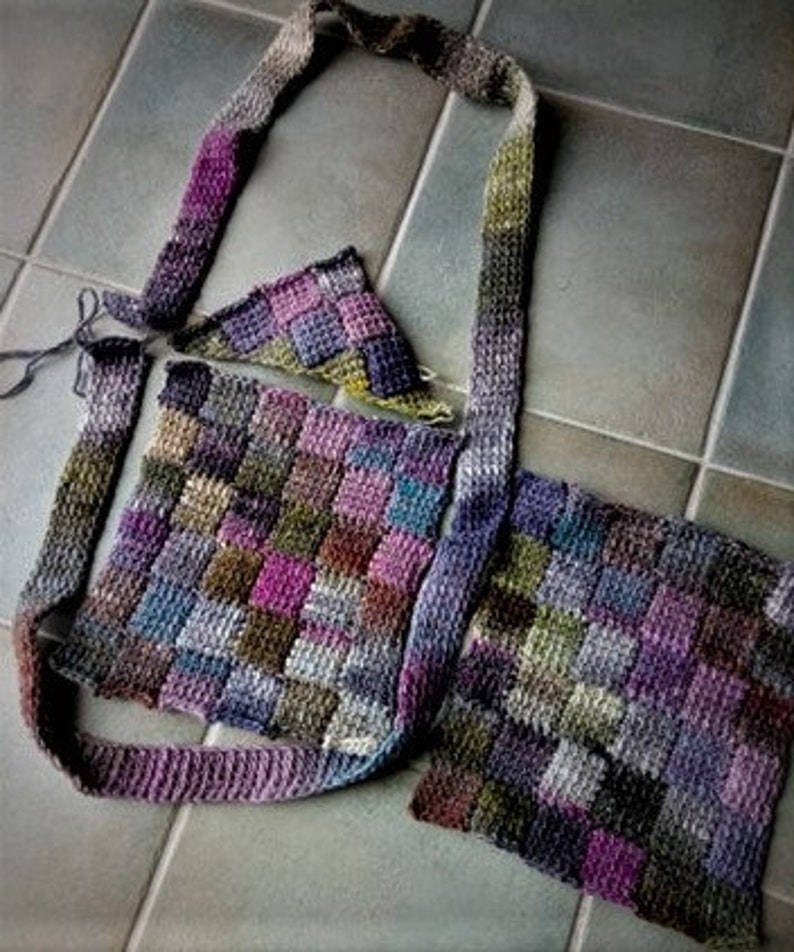 Crochet Pattern Entrelac Shoulder Bag Etsy
