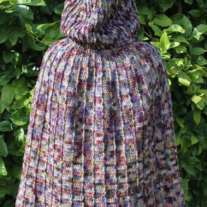 Crochet Pattern Ridged hooded cape. image 2