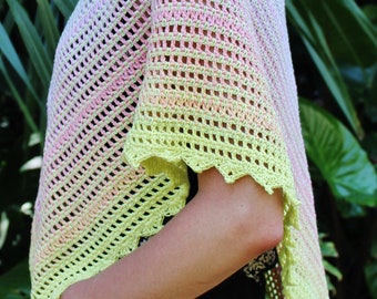 Crochet Pattern - Summer Cotton Poncho.