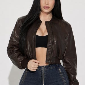 Y2k Leather Jacket - Etsy