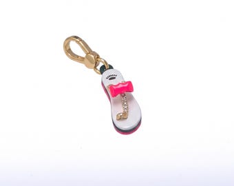 Juicy Couture Flip-Flop Charm, Y2K Hot Pink Bow Sandal Charm by Coquette Jewelry