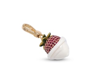 Juicy Couture Strawberry Charms, Y2K Crystal-Studded Fruit Pendant