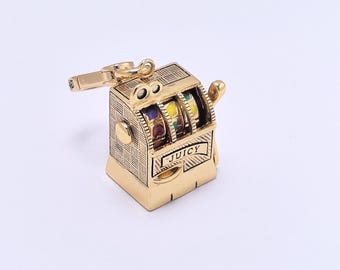 Juicy Couture Gold-Tone Casino Charm Bracelet Pendant, Y2K Las Vegas Dangle