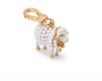 Juicy Couture Beaded Sheep Pendant, 3D Sheep Animal-Themed Bag Charm