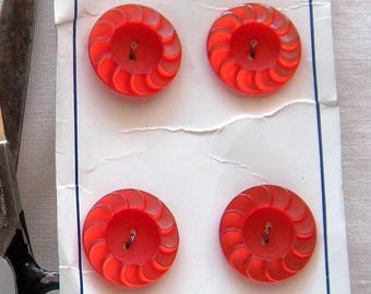 4 botones vintage de color rojo brillante con forma de molinillo, 27 mm, borde superpuesto, marca Stylemakers.