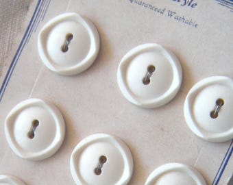 9 botones blancos de estilo vintage de última moda, con borde inusual de 4 lados, 19 mm, EE. UU.