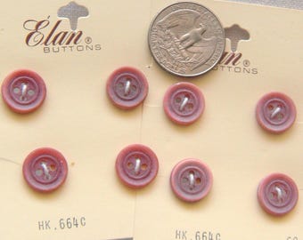 8 Vintage Elan Shirt Buttons, Soft Pink and Purple, 12 mm