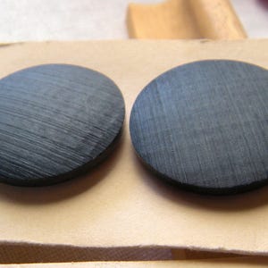 2 Subtly Combed Textured Navy Buttons, Large, 28 mm, (1-1/16") Slightly Domed, Glossy Back and Sides, Metal Shanks, La Mode