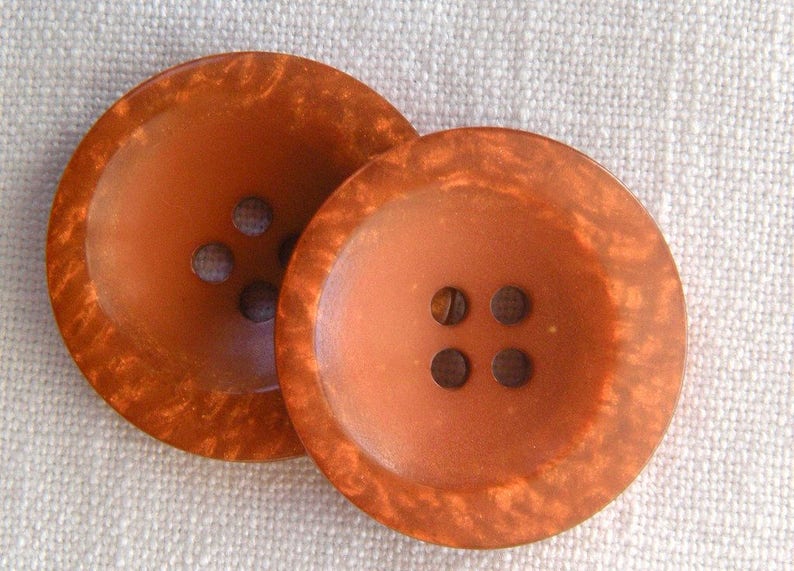 COPPER BROWN SQUARE COAT BUTTONS 25mm 34mm
