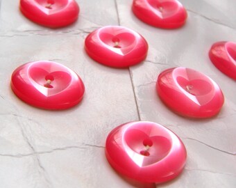 4 Vintage Pink Costumakers Buttons, Pearly Gloss, Made in Japan, 17 mm (11/16")