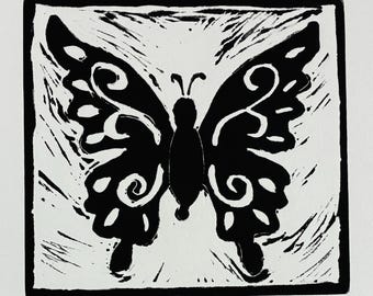 Flutterby (Lino Print)