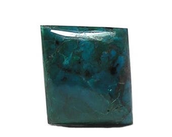 Chrysocolla Ocean Blue Gem Silica with green Malachite, Southwestern Semiprecious Gemstone Flat Back Cabochon, Loose Jewel, DIY Craft Gem