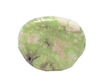 Gaspeite Rare Green Drilled Gem Bead, Polished Gemstone, Unset Loose Jewel , Exotic semiprecious stone from Australia