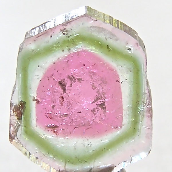 Reserved  Watermelon Tourmaline 10 ct Crystal Gem Slice 15 mm